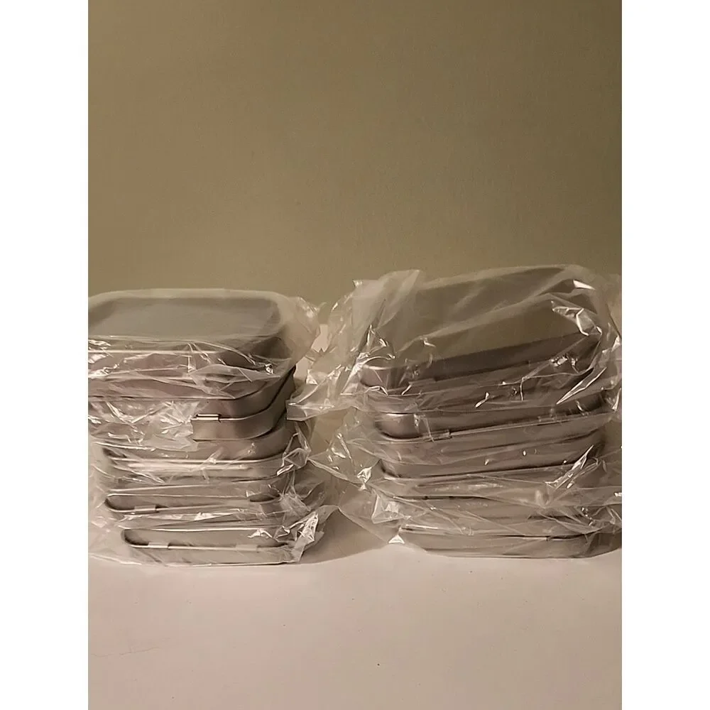 Silver Stackable Storage Hinged Boxes